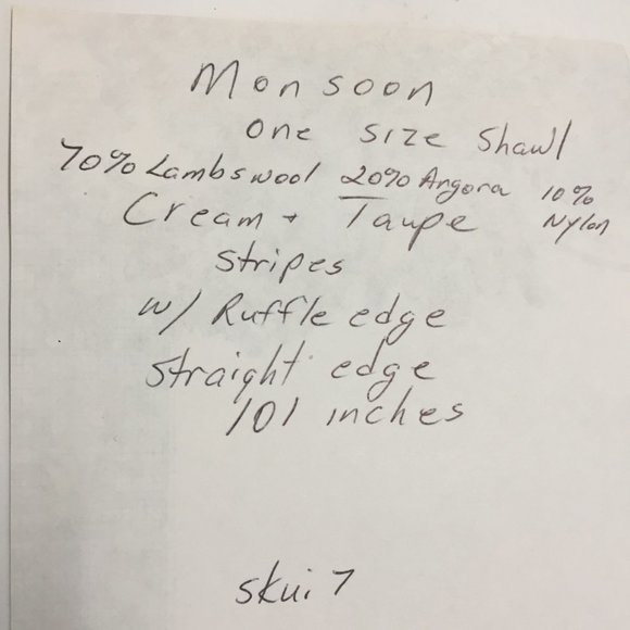 MONSOON Shawl Lambswool & Angora Cream One Size Oversized 101 Inches - Picture 4 of 4